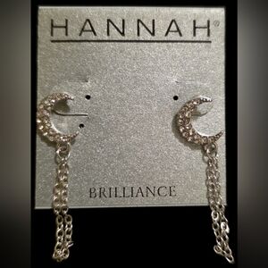 Silvertone Chain Crescent 🌙 Earrings